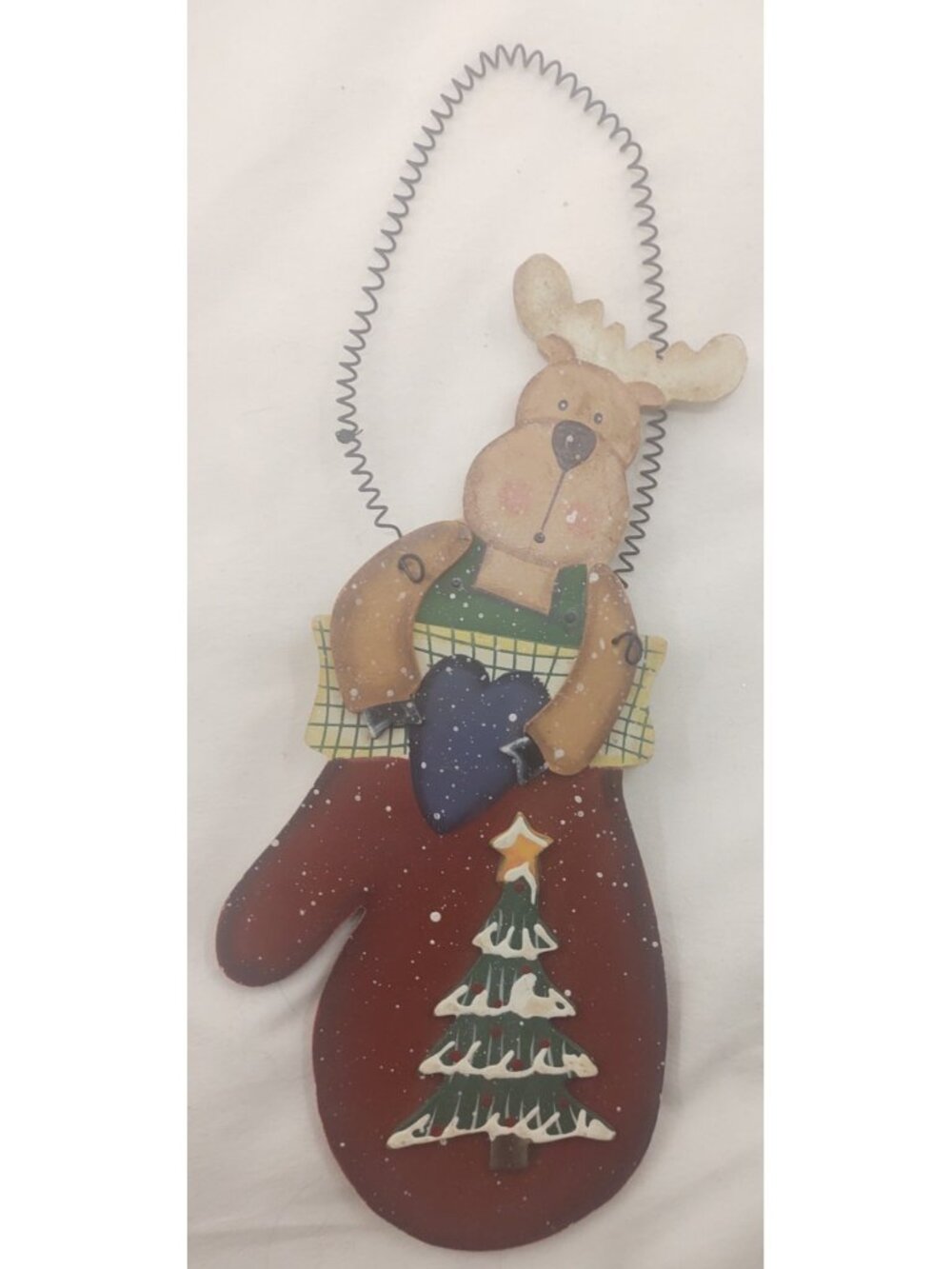 Frans Koppers Rustic Wooden Moose Mitten Wall Hanging Plaque Cabin Christmas Art